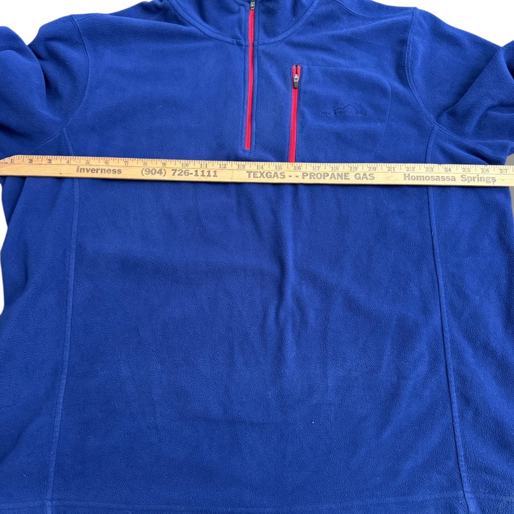 Eddie Bauer‎ Mens Blue Fleece 1/4 Zip Pullover Sweatshirt Top XXL Collard Pocket - Picture 4 of 10
